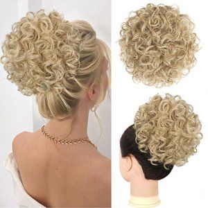 Messy Bun Short Curly Ponytail Extension Elastic Drawstring Loose Hair